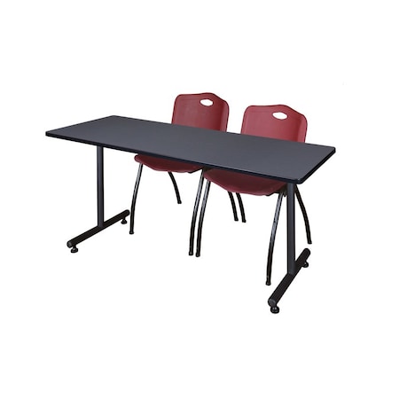 Kobe Rectangle Tables > Training Tables > Kobe Training Table & Chair Sets, 60 W, 24 L, 29 H, Grey MKTRCT6024GY47BY